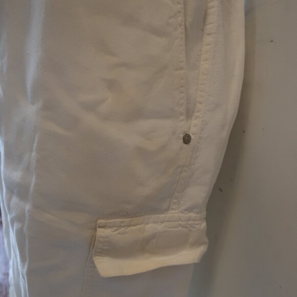 Mens Vilebrequin White 100% Linen Flat Front Drawstring Cargo Shorts 3XL - Picture 6 of 14